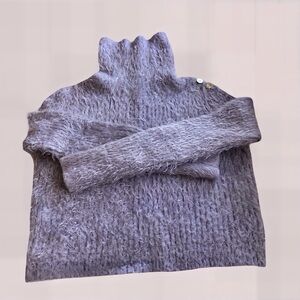 BEBE Fuzzy Purple Funnel Neck Sweater | XS/S | Fall Texture Trend | SOFT COZY